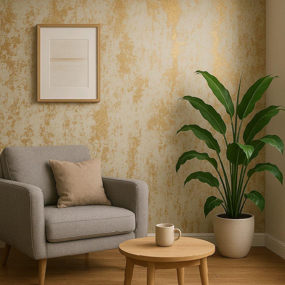 Metallic Marble Wallpaper (Gold): home kitchen