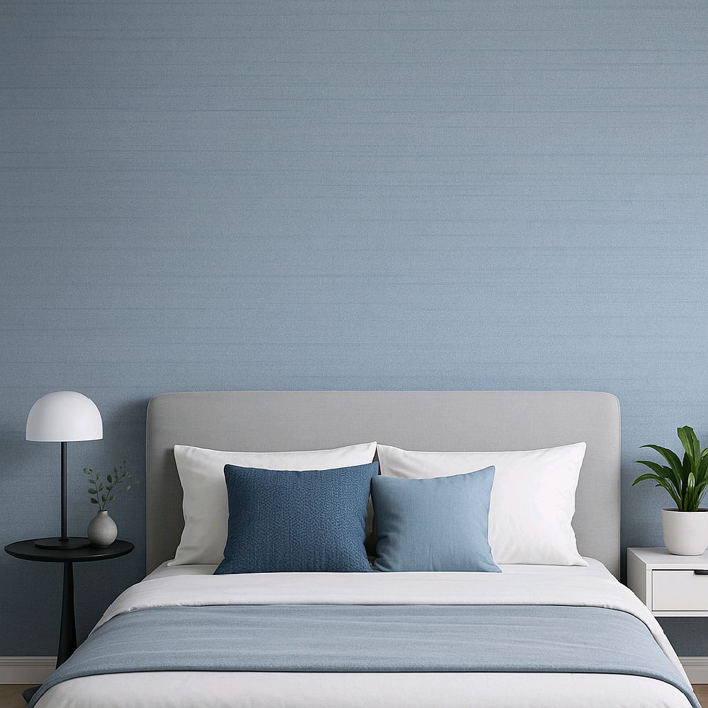 Silk Collection wallpaper Colour: Chambray blue home kitchen