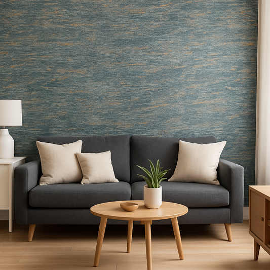 Teal & Copper Abstract Wallpaper