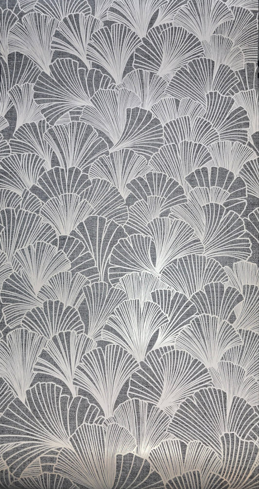 Ginkgo Grey & Silver Wallpaper ✨