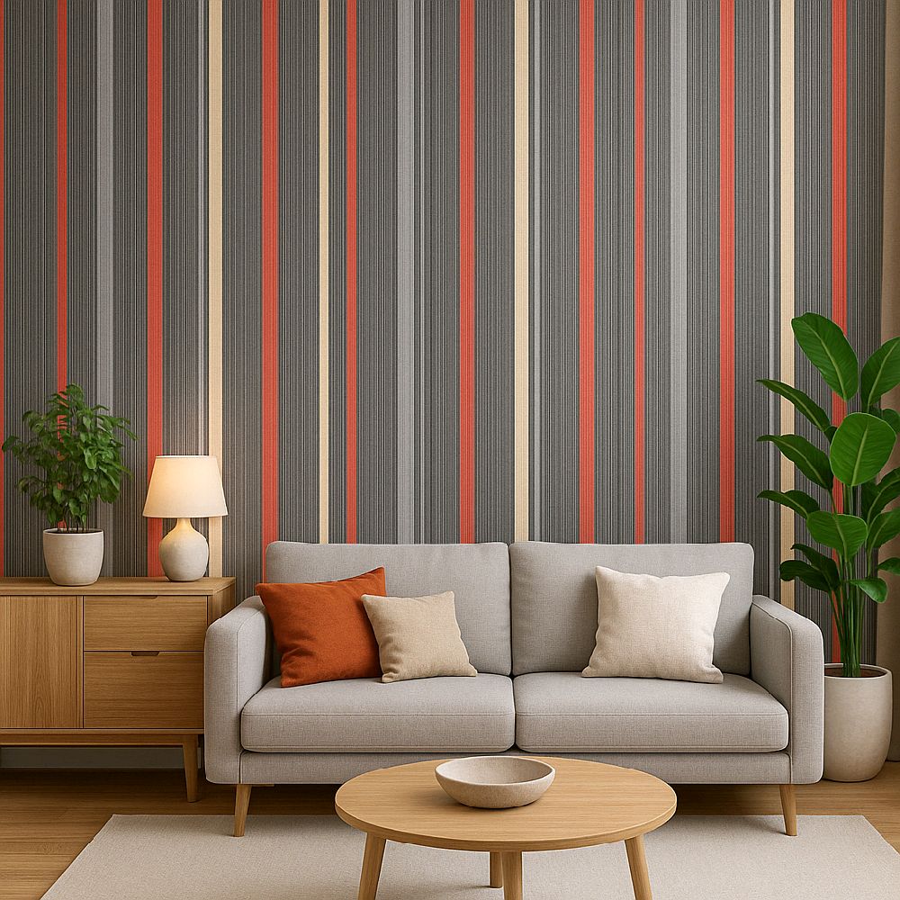 Modern Striped Feature Wallpaper