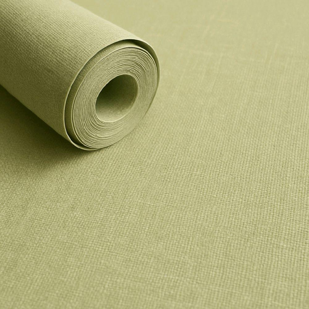 Origin Wallpaper Artichoke Green Linen Effect for Home Decor with Natural Linen Texture and Soft Green Hue kitchen