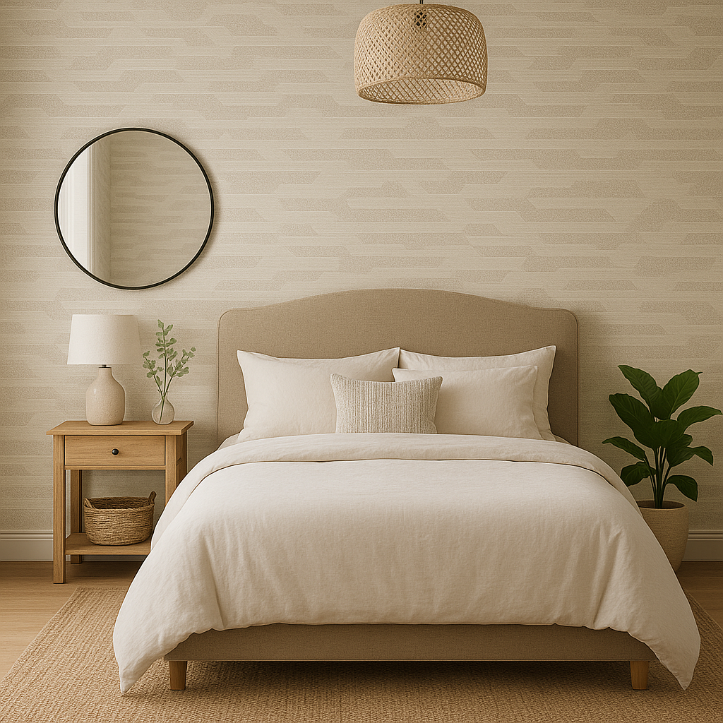 Modern Textured Geometric Wallpaper – Neutral Cream