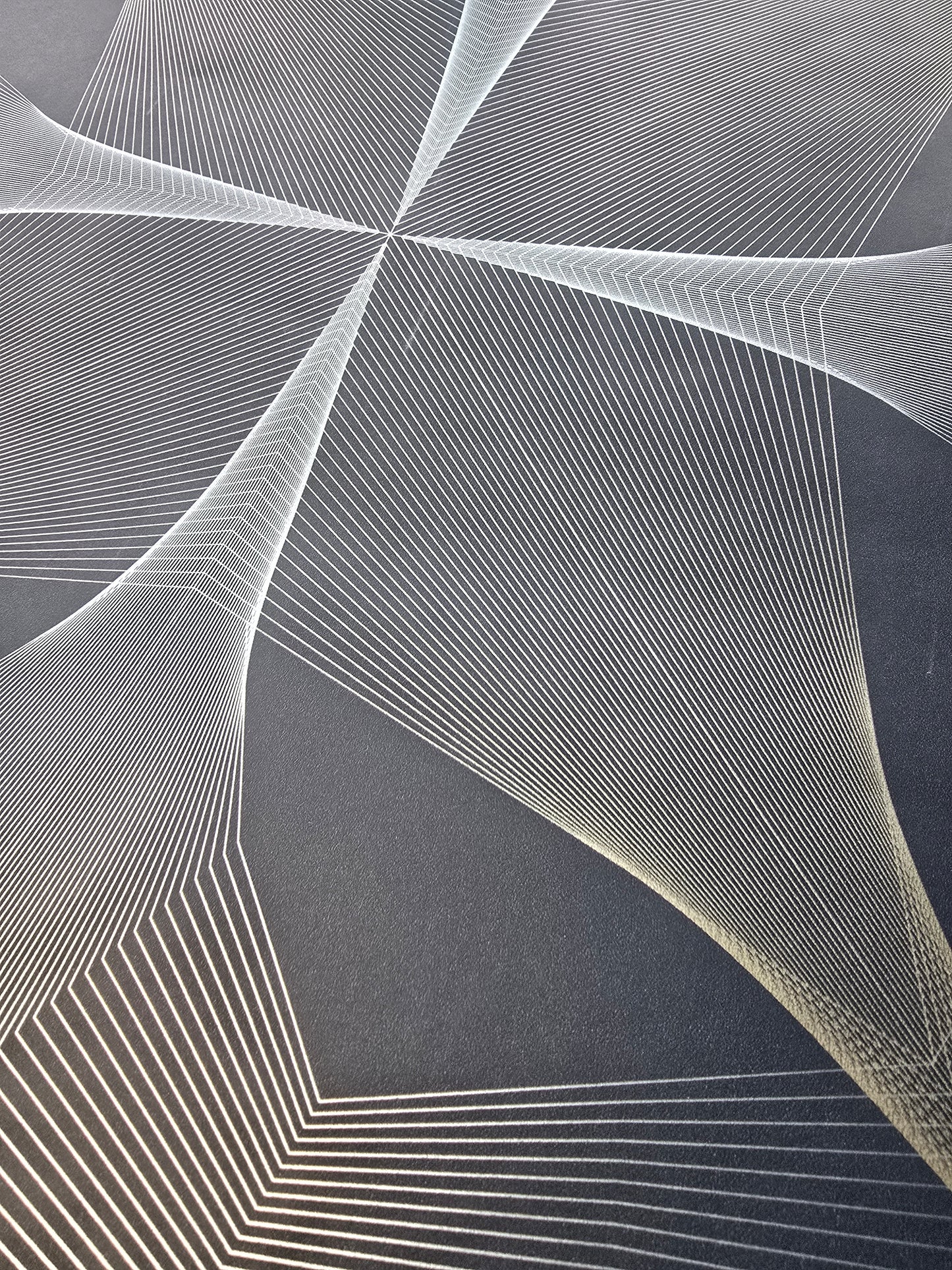 Designer Navy & Gold Geo Line Wallpaper – Modern Feature Wall (FD25526)