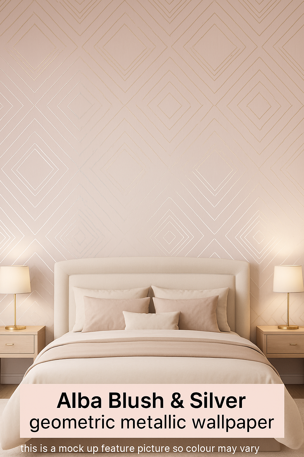 Alba Blush & Silver Metallic Wallpaper – 703041