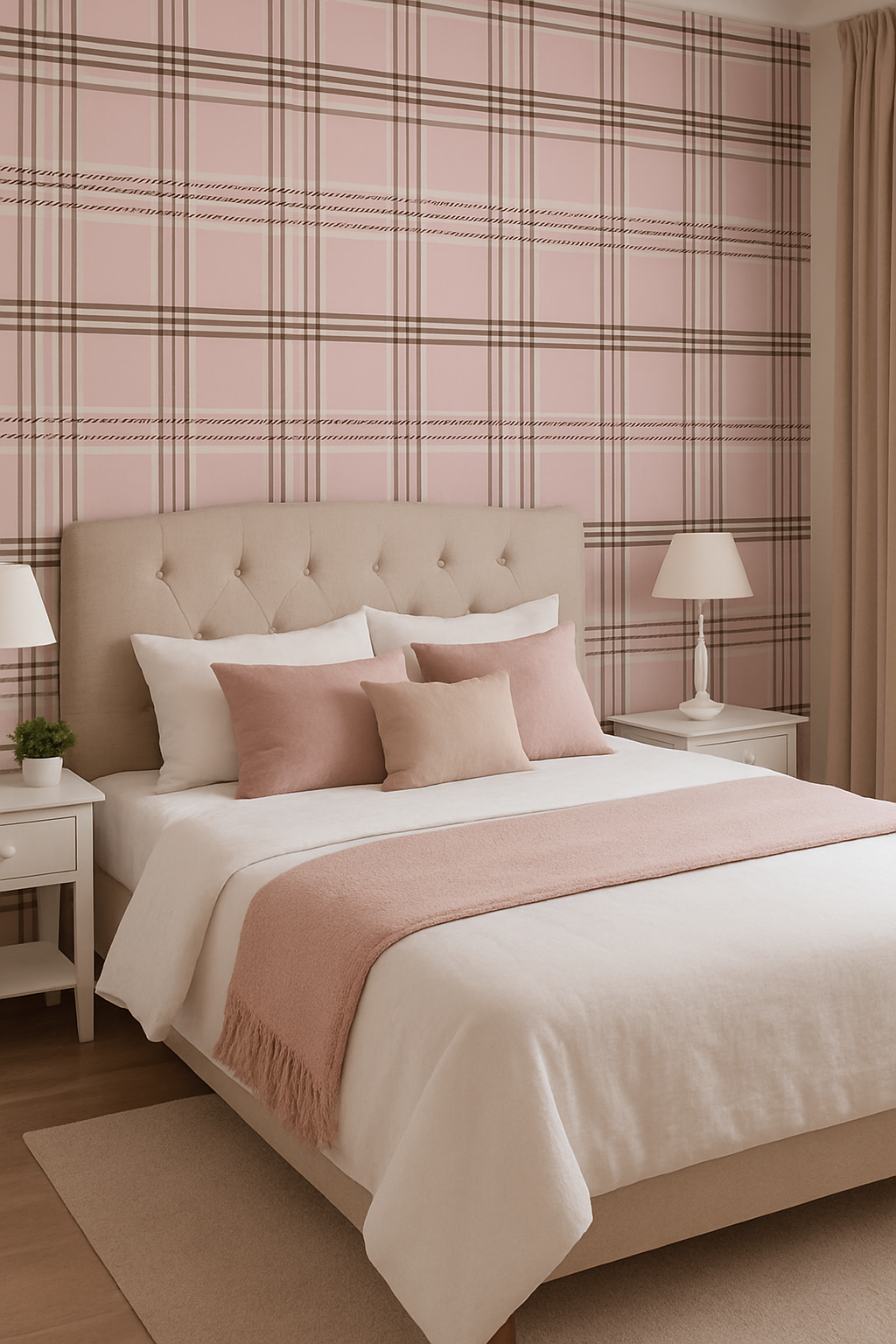Tartan Check Wallpaper β Cosy Modern Feature Wall
