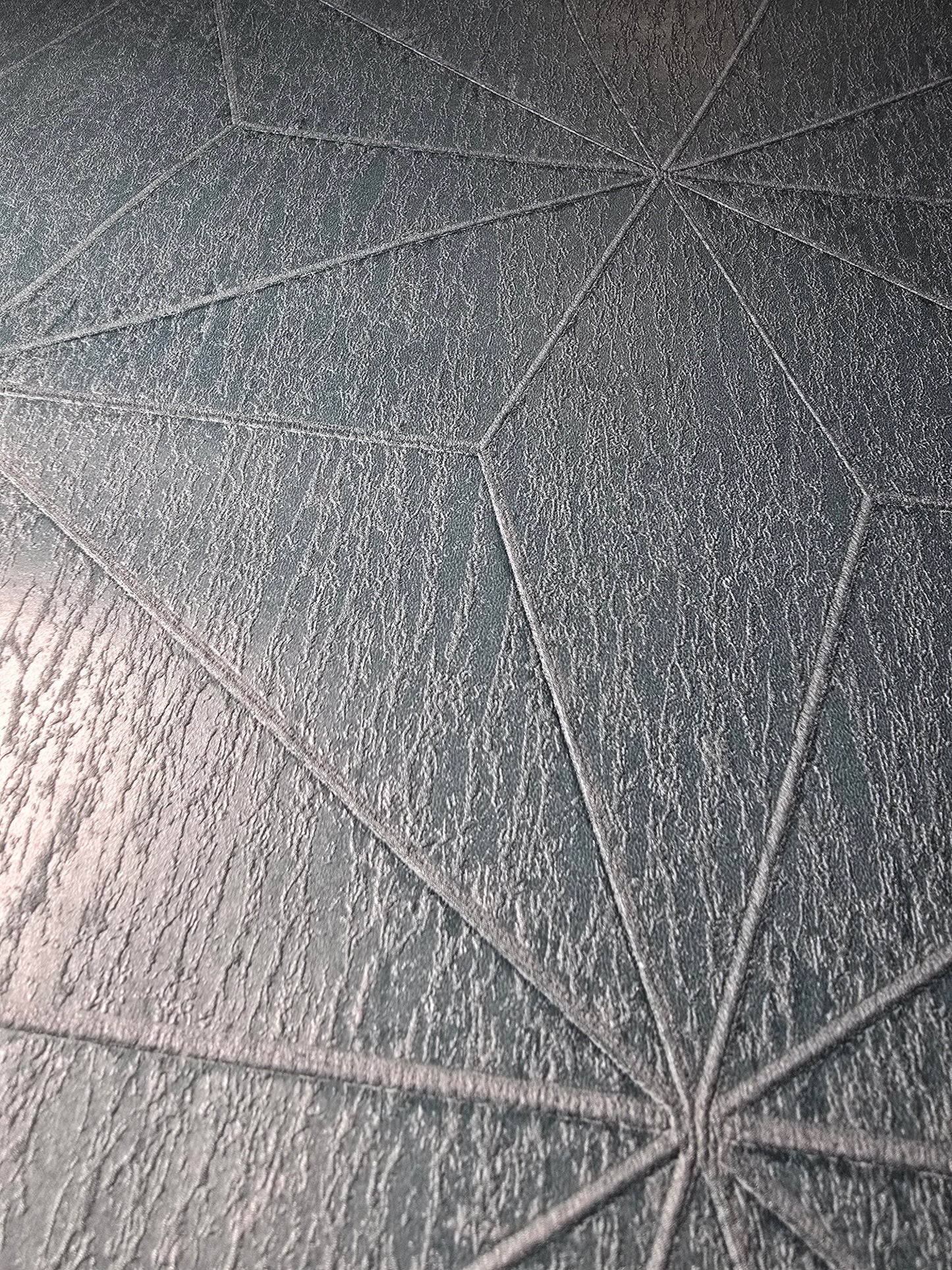 Textured Metallic Geo Effect Wallpaper Teal & Silver – FD25342