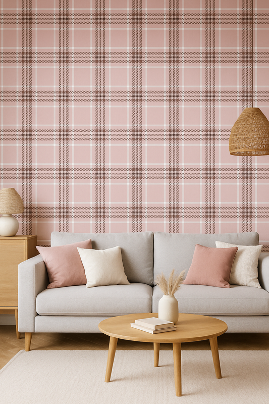 Tartan Check Wallpaper – Cosy Modern Feature Wall