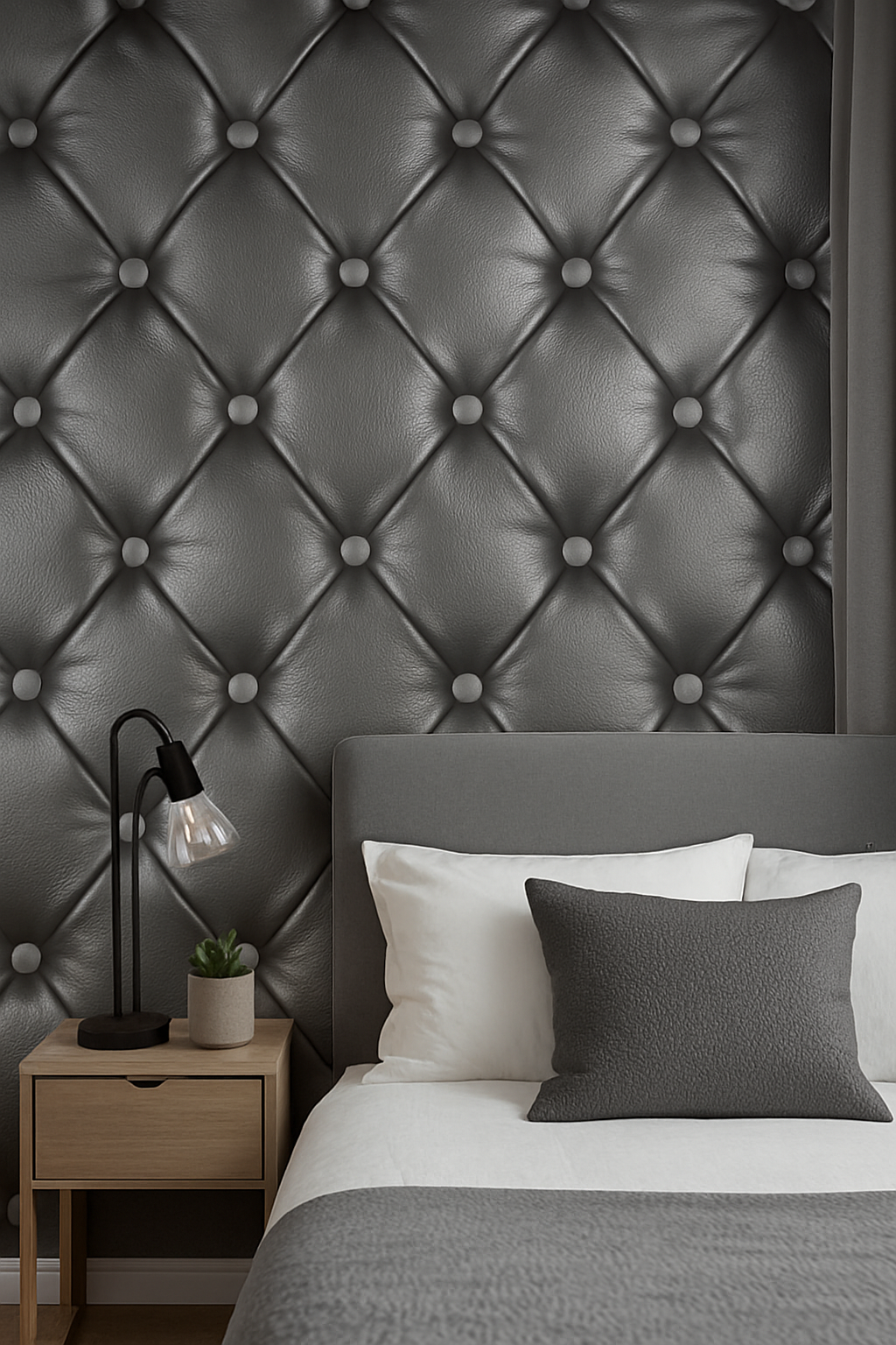 Black Quilted Effect Wallpaper