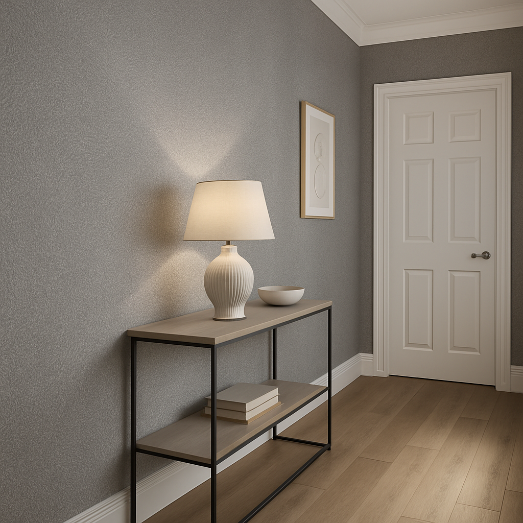 Luxury Silver Grey Textured Wallpaper – Swirl Effect