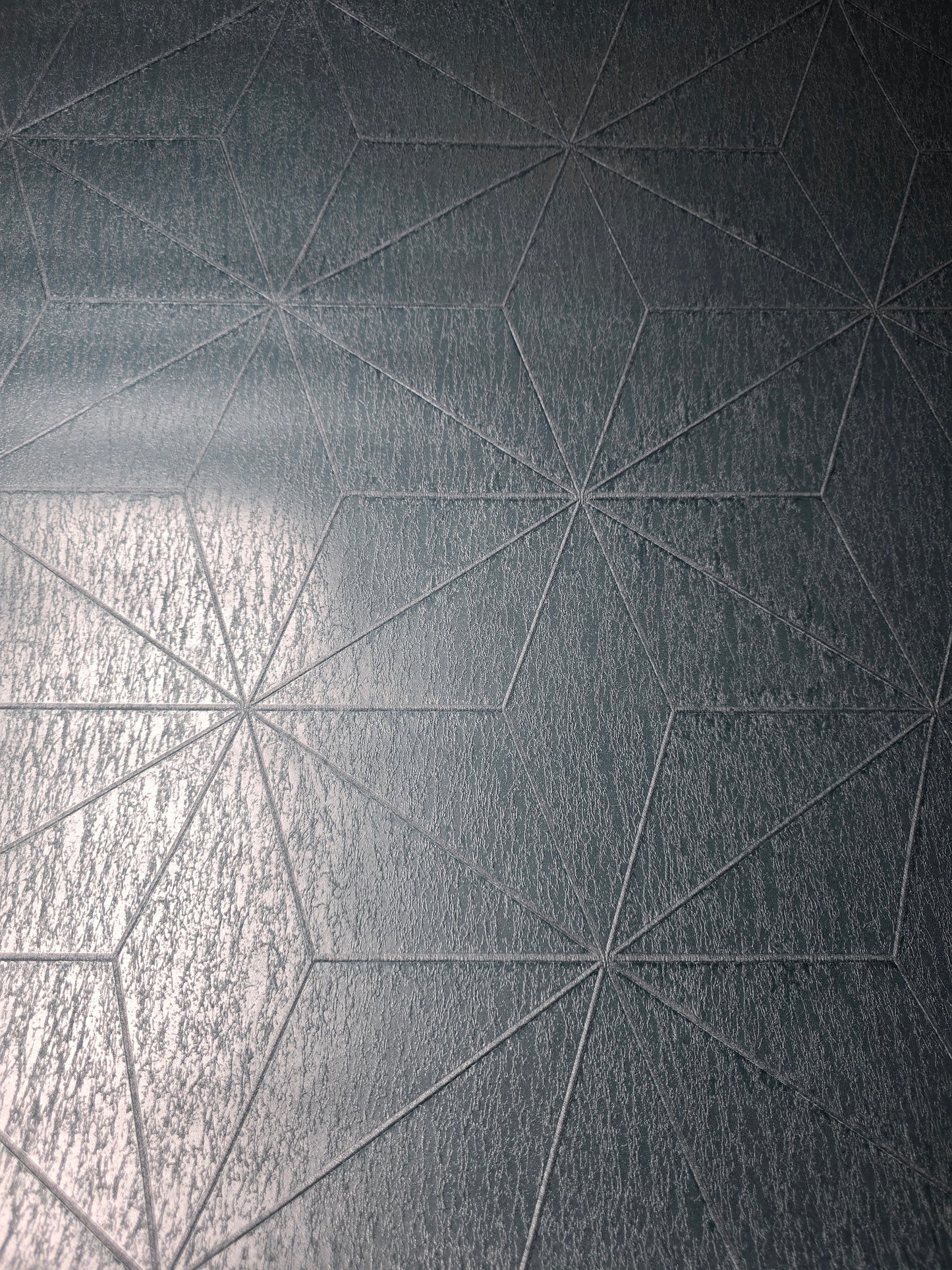 Textured Metallic Geo Effect Wallpaper Teal & Silver – FD25342