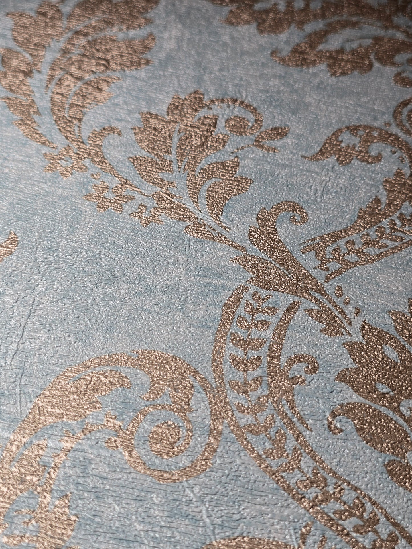 Capri Damask Teal & Gold Wallpaper – PC2507