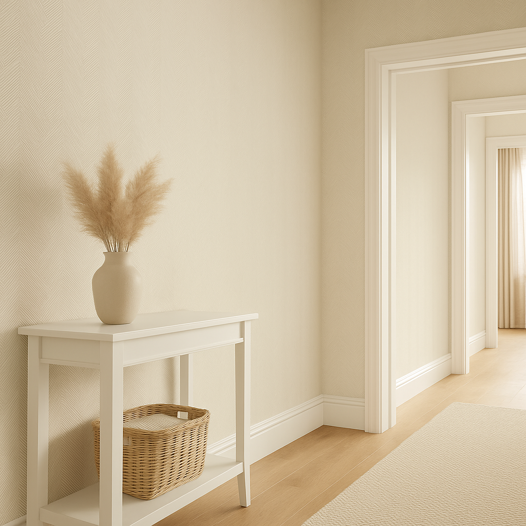 Modern Geometric Textured Wallpaper – Neutral Cream & gold