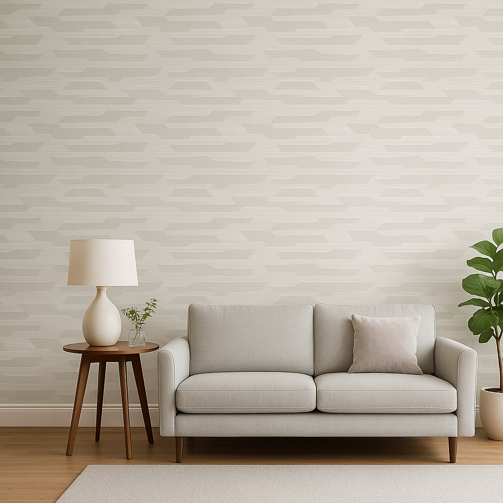 Modern Textured Geometric Wallpaper – Neutral Cream