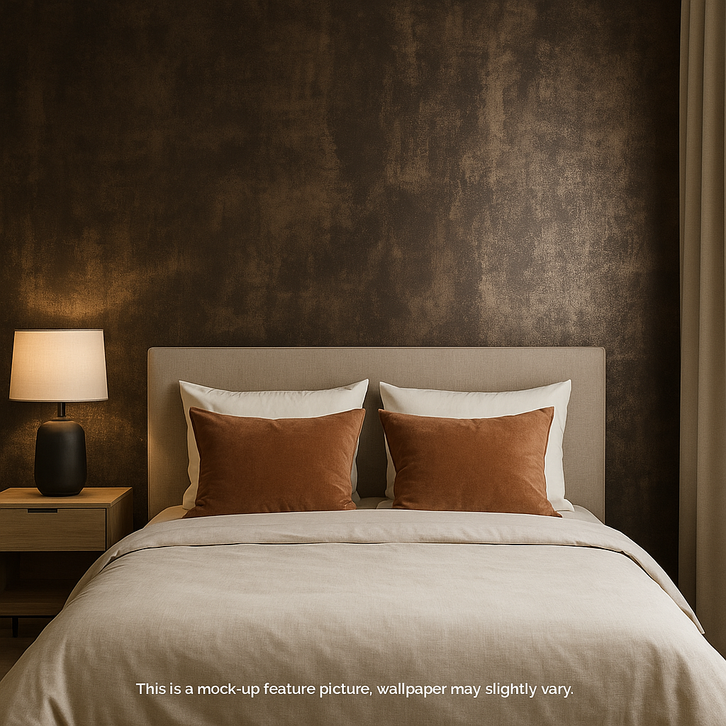 Concrete Charcoal & Copper Wallpaper ✨