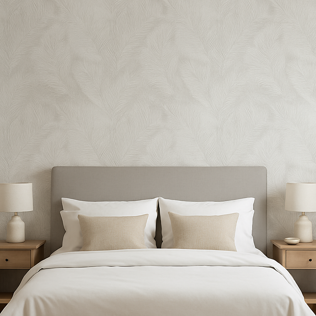 Luxury Feather Textured Wallpaper – Soft taupe