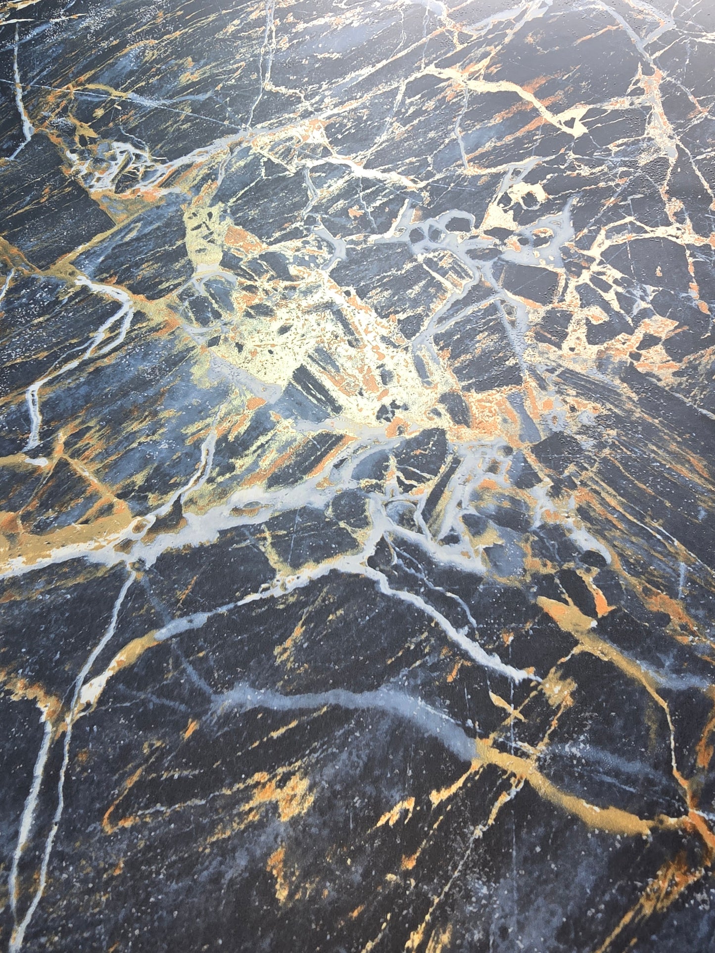 Luxe Carbon Onyx Navy Marble Wallpaper (Pattern M1748)