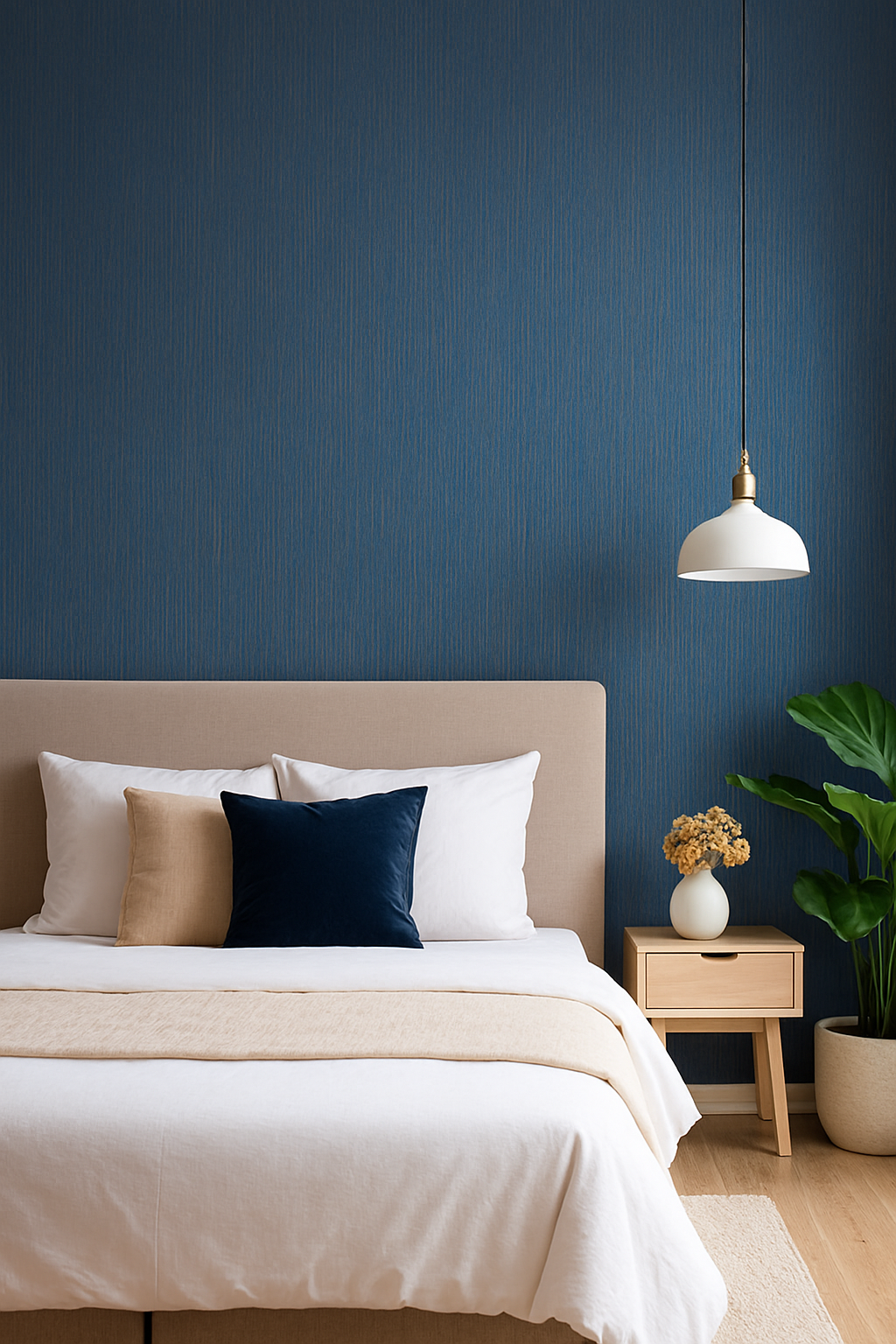 Navy Blue & Gold Shimmer Textured Wallpaper – Paste the Wall