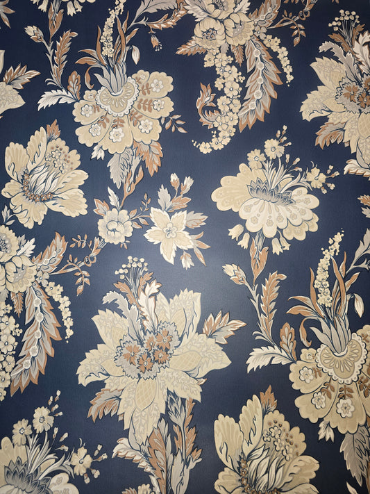 Abode Edward Navy Luxury Floral Wallpaper (05550-44)