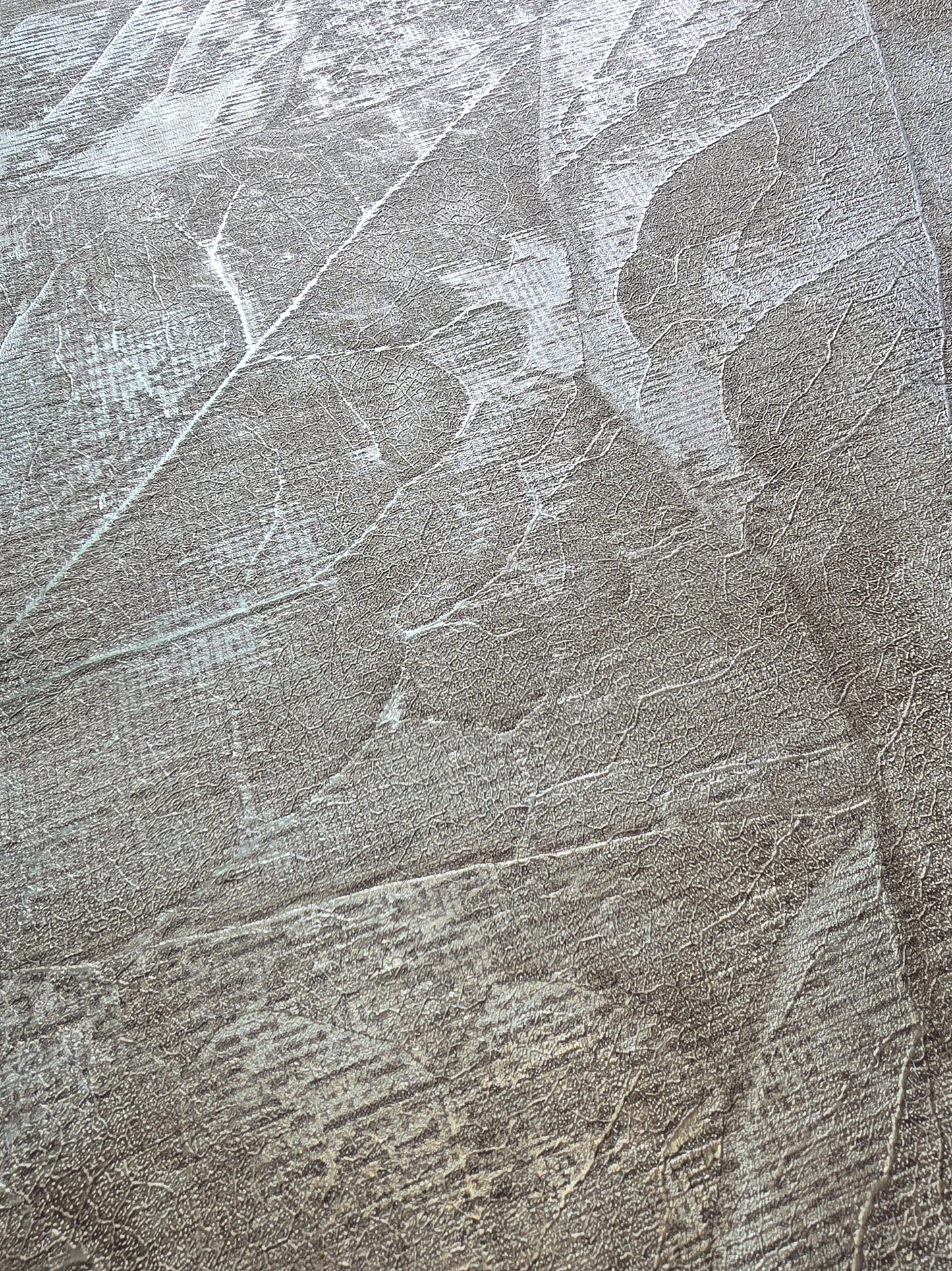 Luxury Vinyl Taupe Textured Leaf Wallpaper – M95661