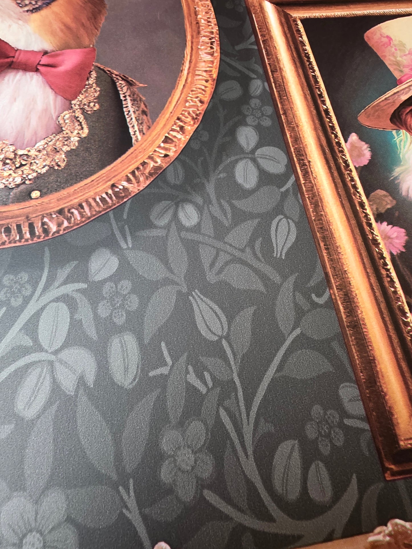 Regal Beasts Animal Portrait Wallpaper – Vintage Gallery Wall Charcoal (13790)
