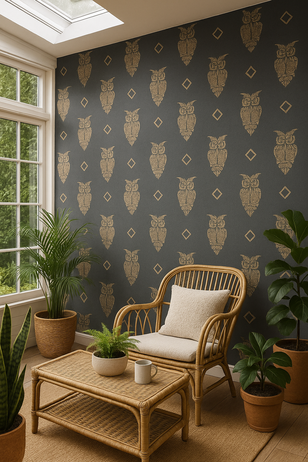 What a Hoot Wallpaper. Black and gold glitter owls