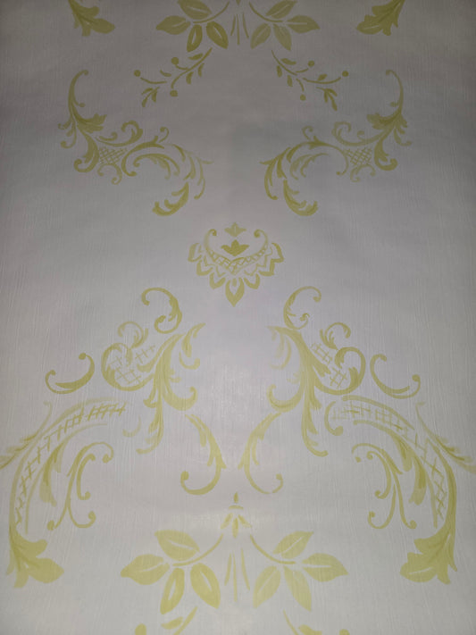 Caselio Yellow Damask Scroll Design Textured Wallpaper – 6230 20 02
