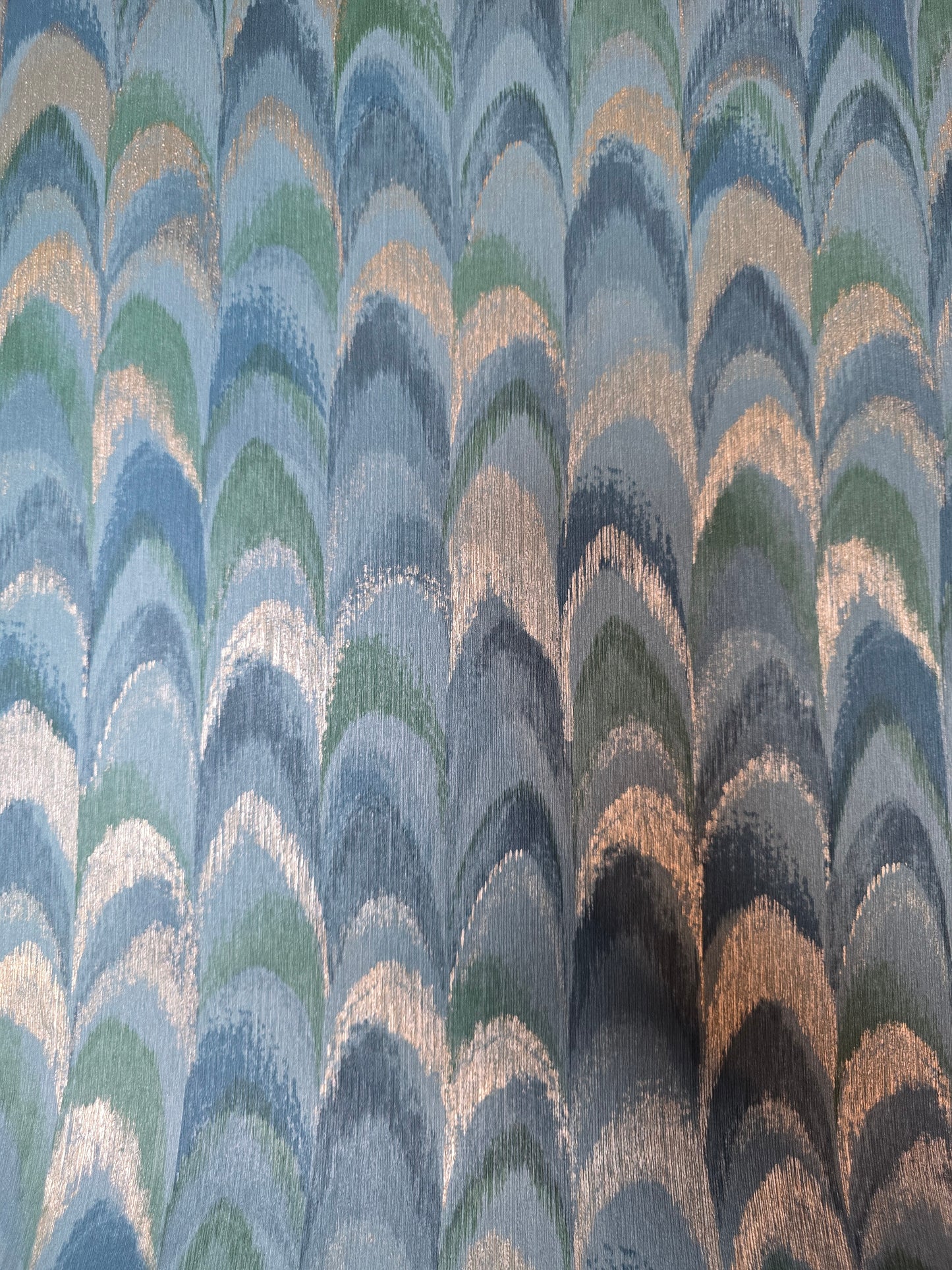 Ruba Teal Textured Feather-Effect Wallpaper (36132)