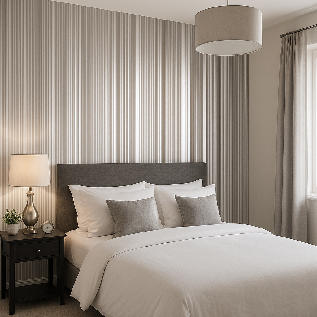 Barcode Stripe Silver Wallpaper