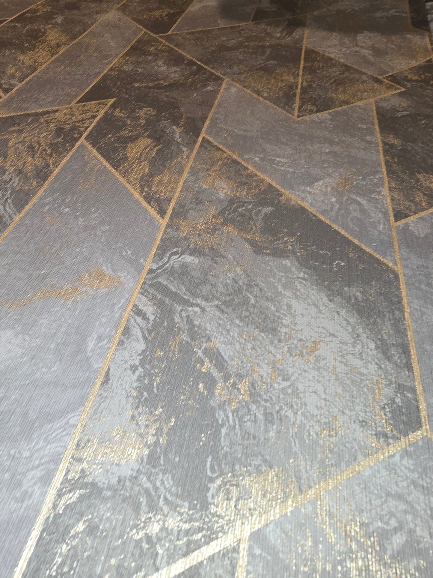 ZARCI Charcoal & Gold Geometric Wallpaper