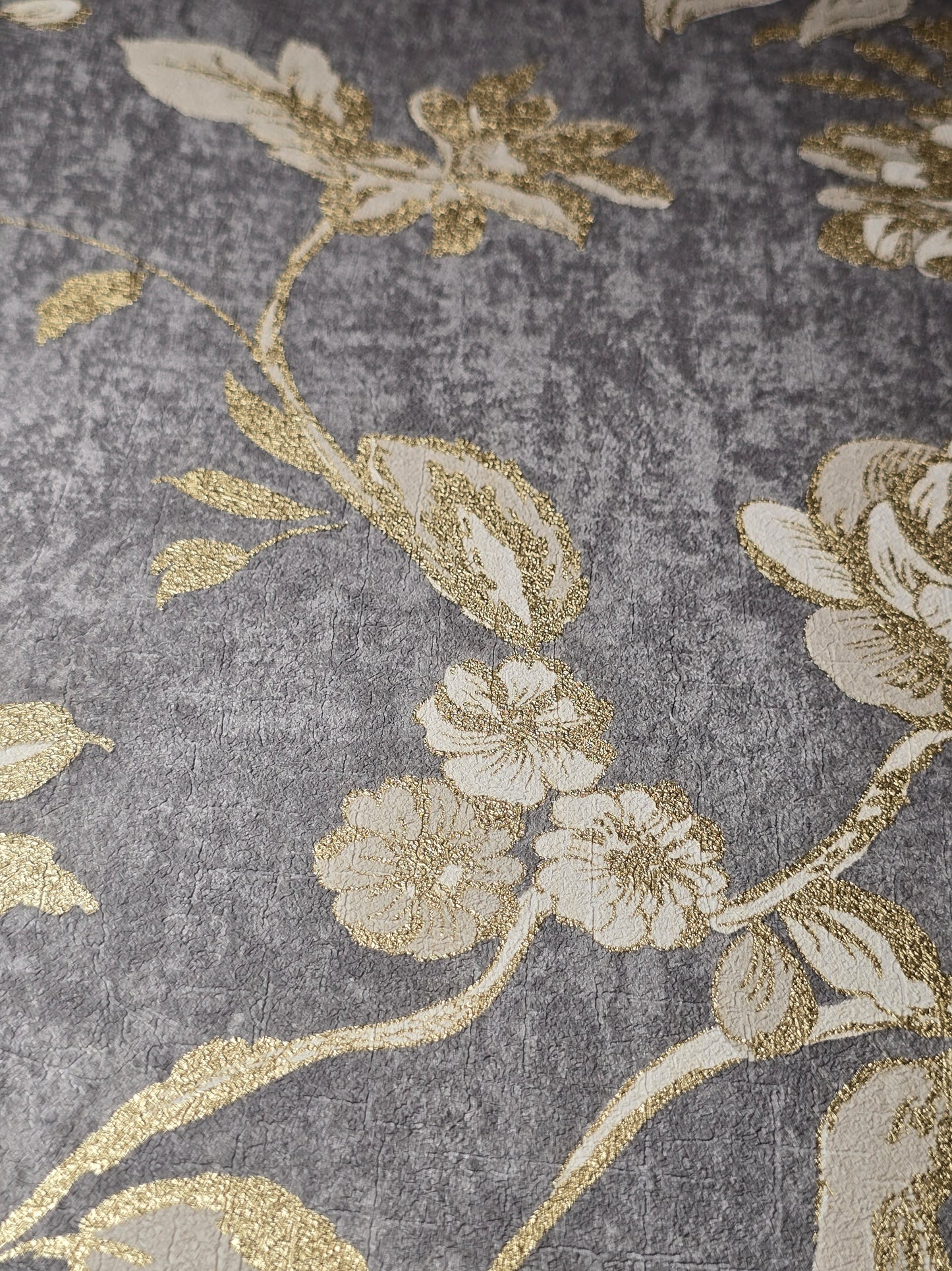 Paradise Birds – Charcoal & Gold (Ref: 196201)