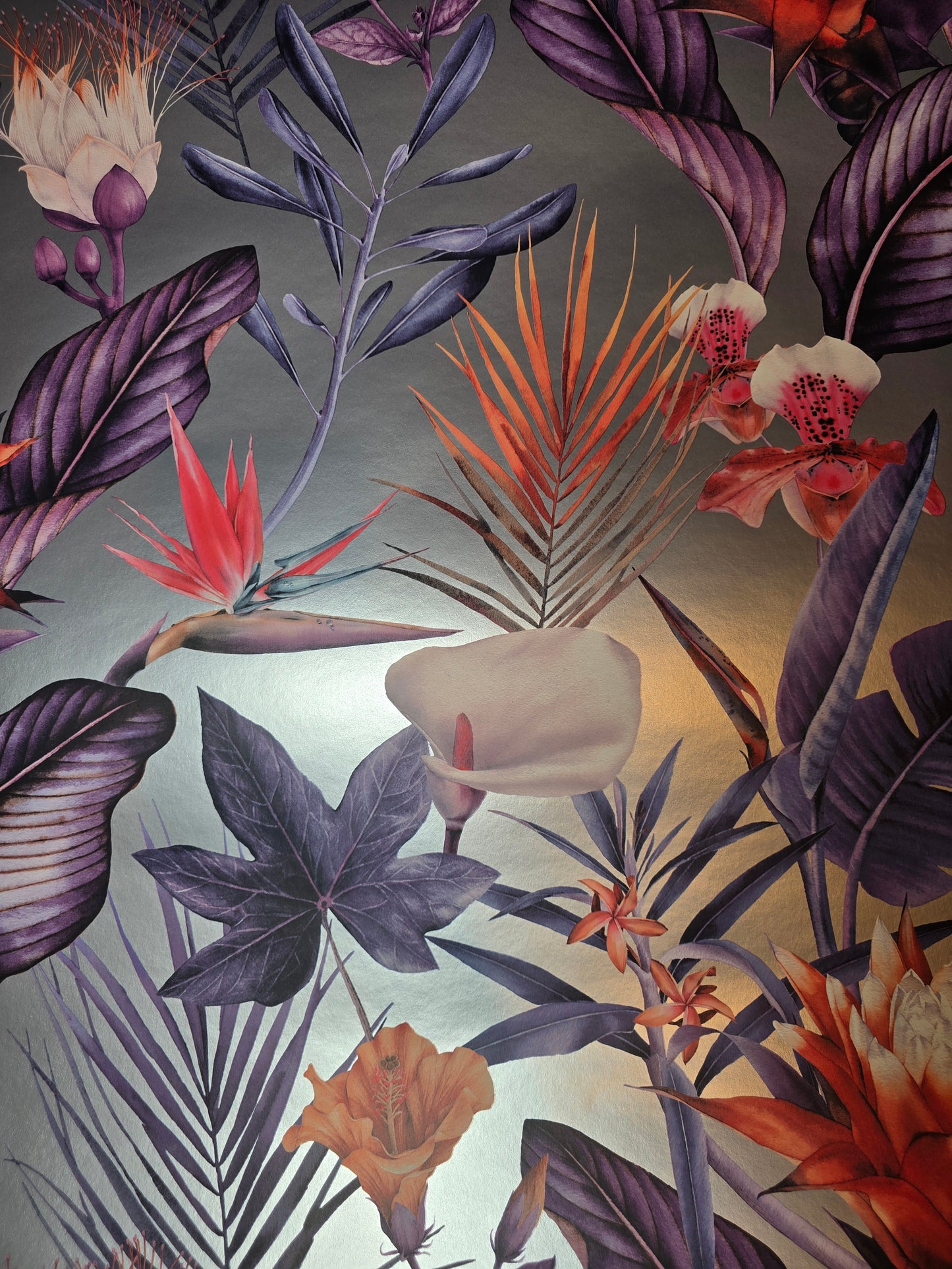 Tropical Botanical Wallpaper – Dark Floral Luxury Feature Wall (Pattern 5073)