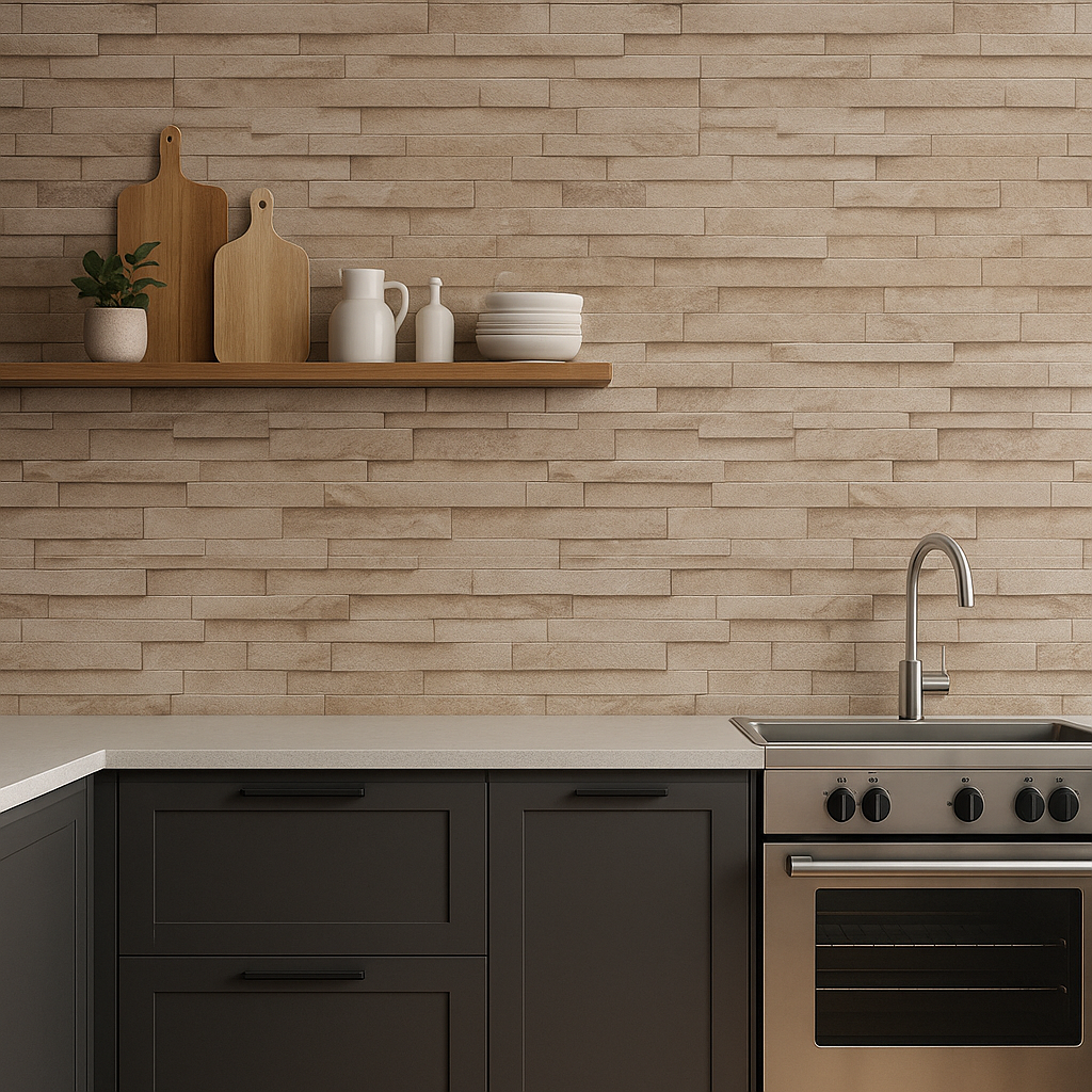 Natural Beige Stone Effect Wallpaper (02363-50)