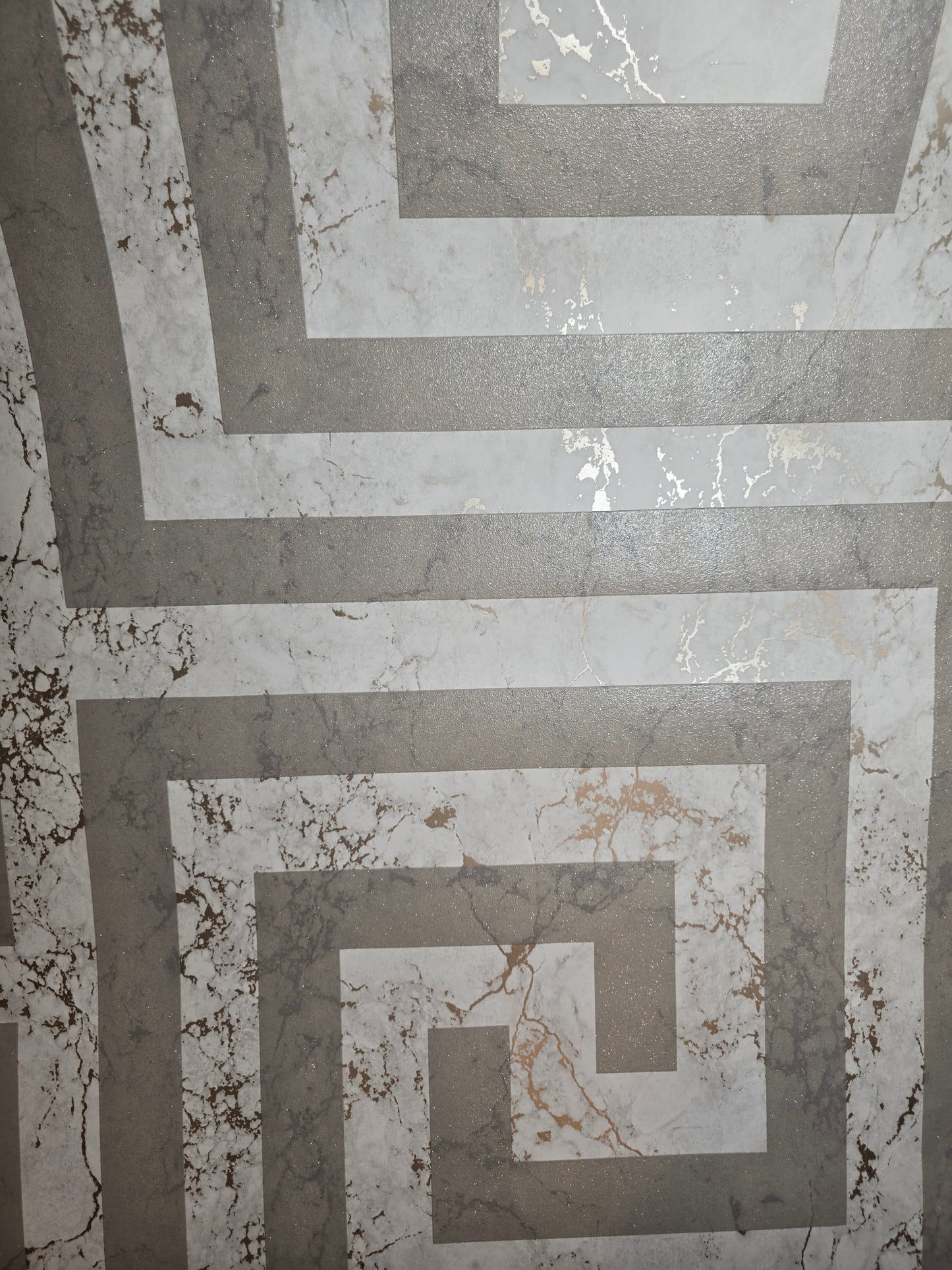 Athena Marble Cream Geometric Metallic Wallpaper Luxury Modern Feature Wall (4019)