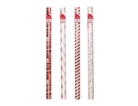 Christmas Foil Wrapping Paper – 4 Pack (3 m each, Assorted Designs)