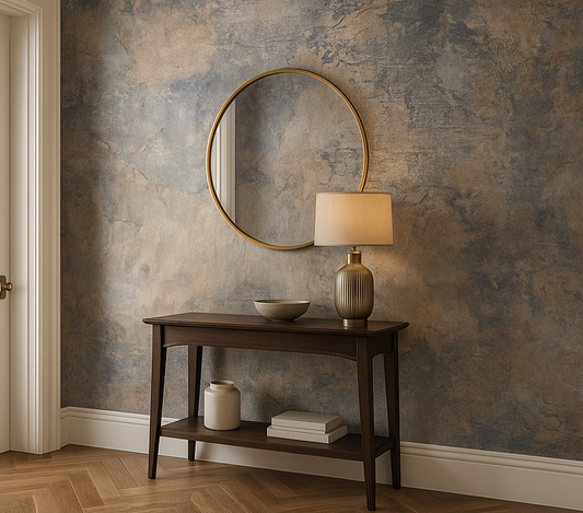 Castello Plaster Navy Textured Wallpaper – 191701