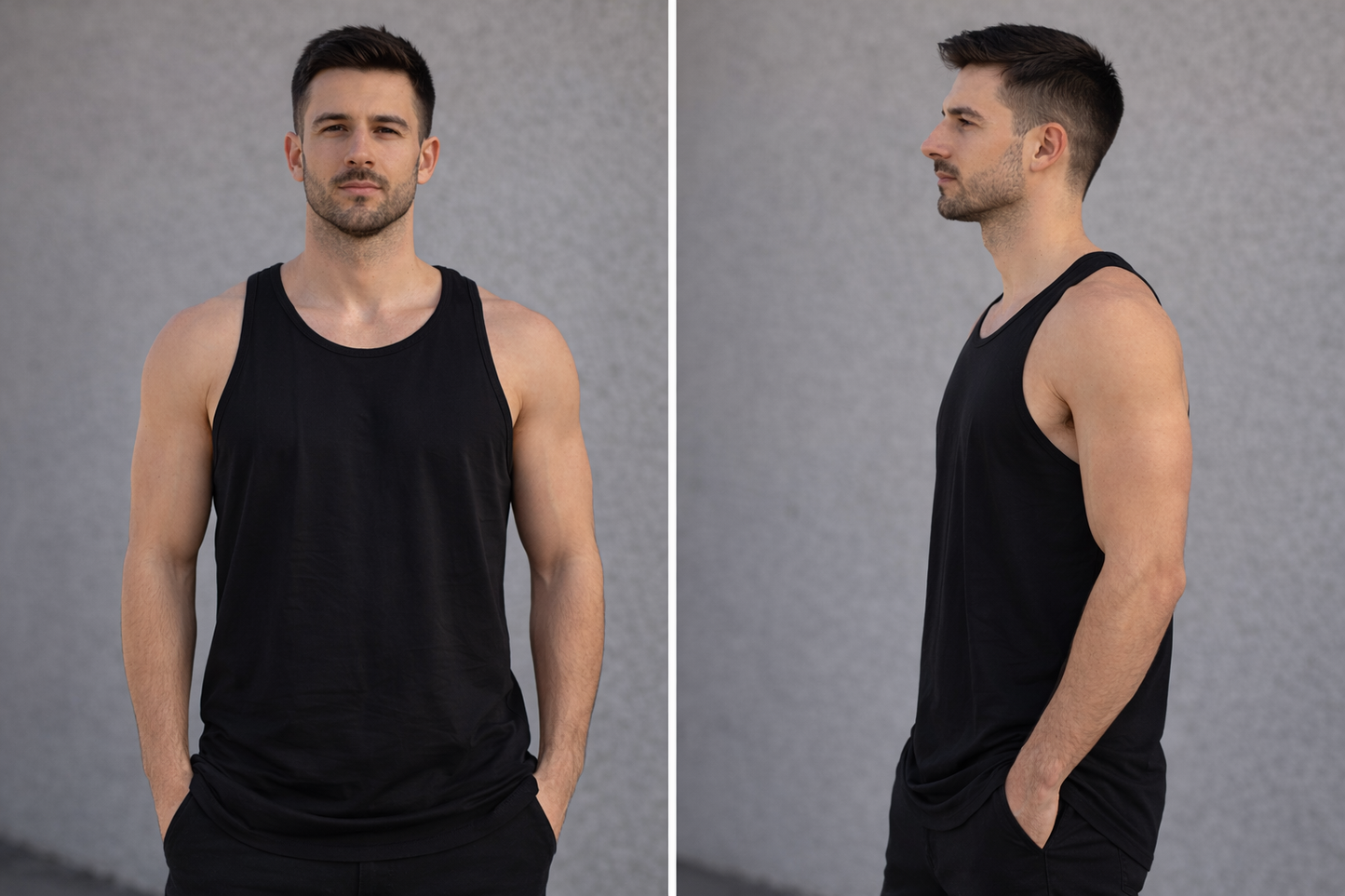 Men’s Breathable Vest Tank Top – White or Black – Size Medium