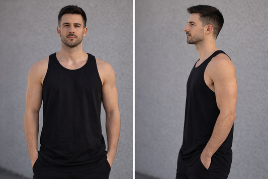 Men’s Breathable Vest Tank Top – White or Black – Size Medium