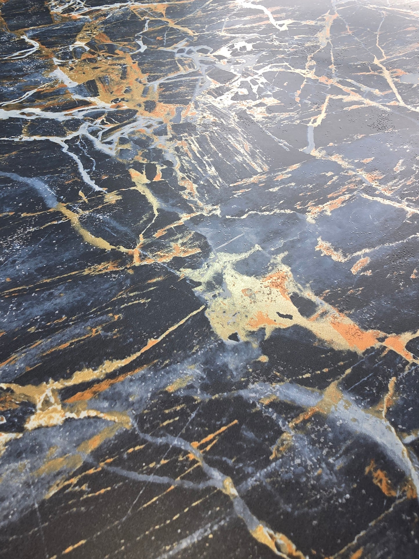 Luxe Carbon Onyx Navy Marble Wallpaper (Pattern M1748)