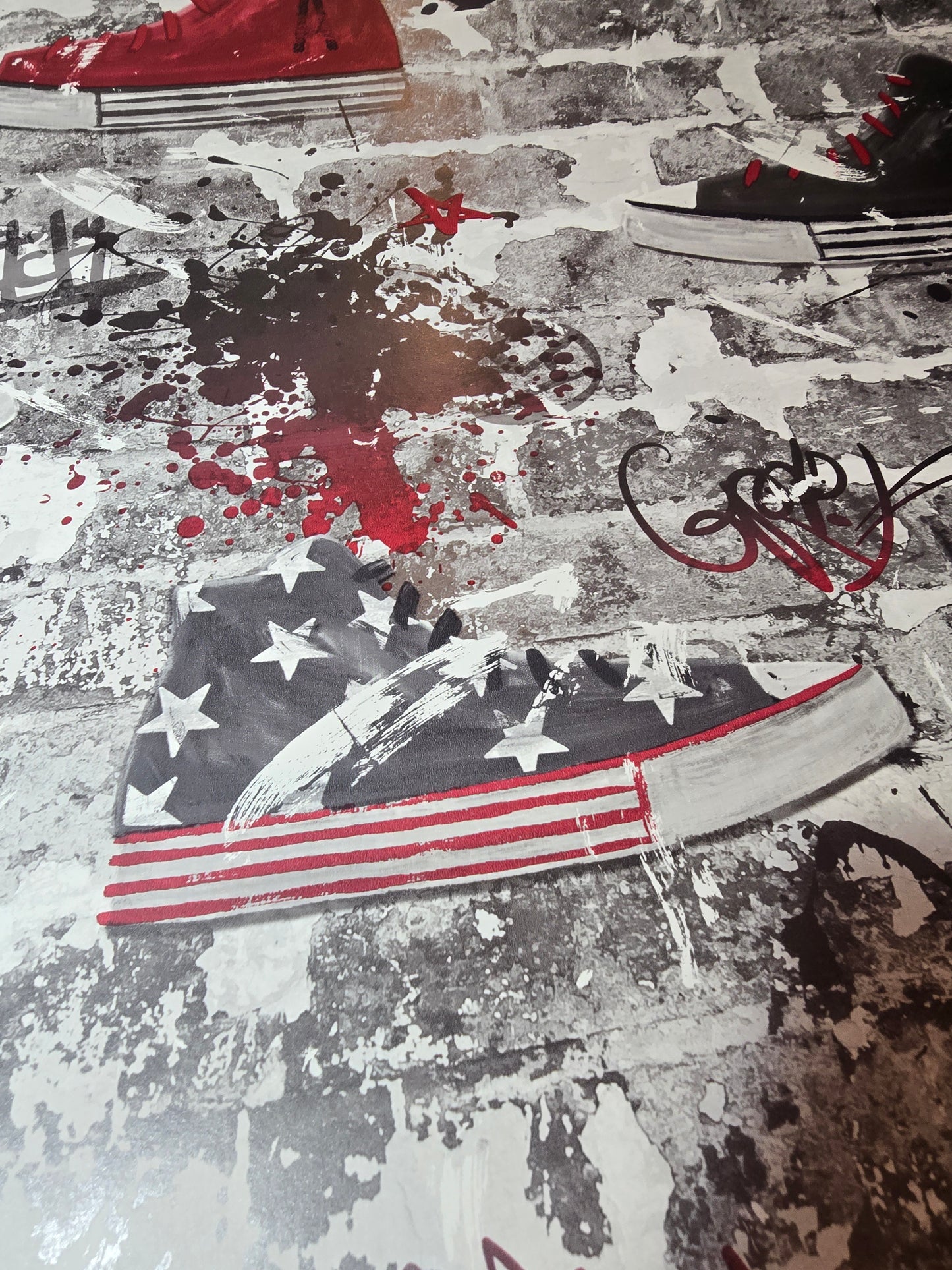 Urban Street Graffiti Sneaker & Brick Wallpaper (FD42221)