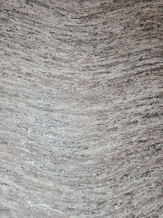 Industrial Wave Neutral Textured Metallic Wallpaper (65776)