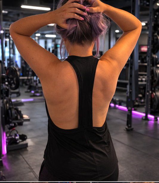 Women’s Open Back Gym Tank Top – Breathable Workout Vest – Size large