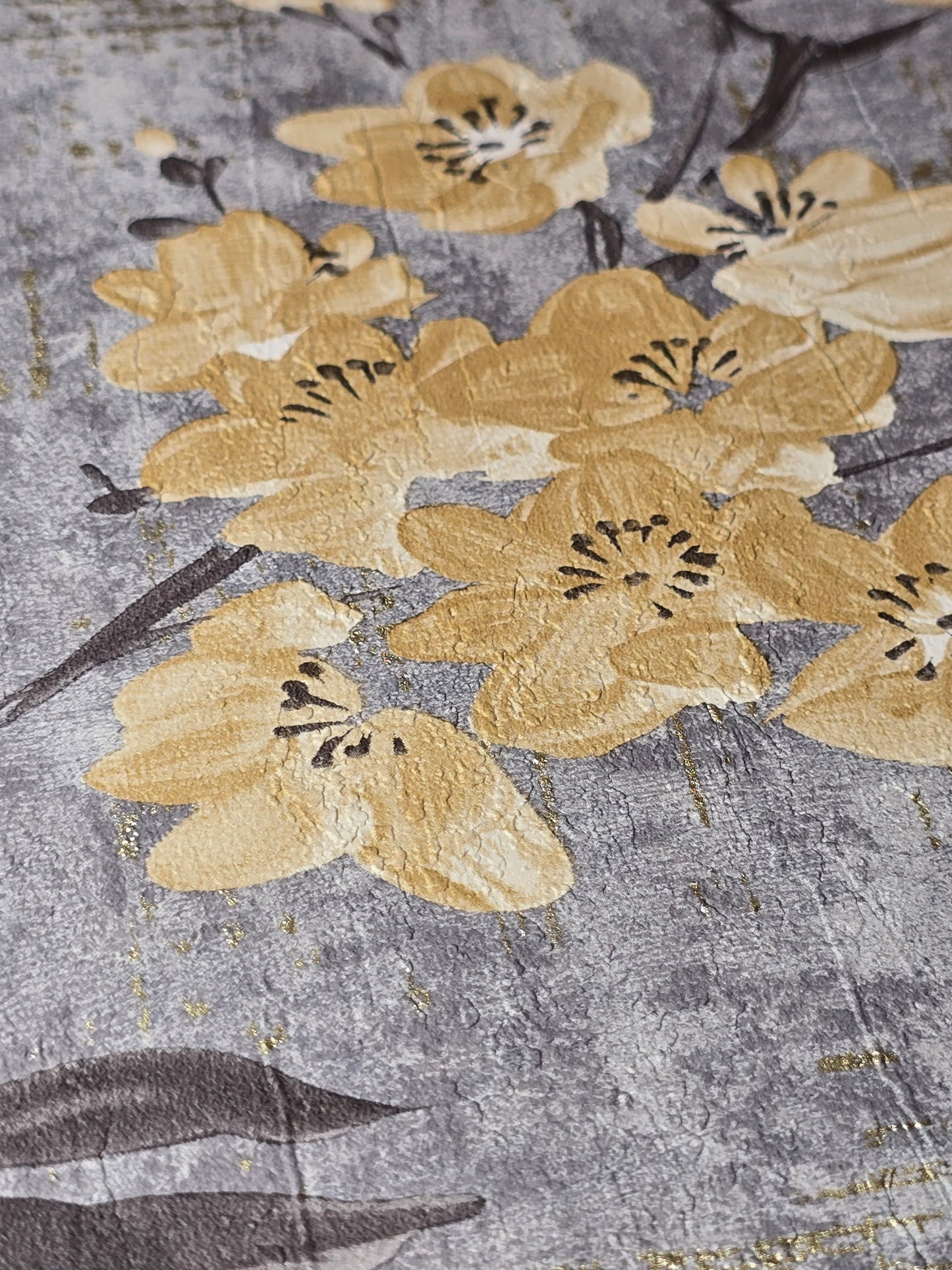 Anethe Blossom Charcoal & Ochre Wallpaper – 196401