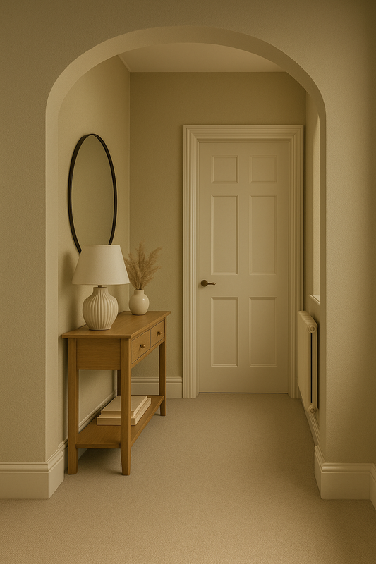 Beige / cream Vinyl Textured Wallpaper