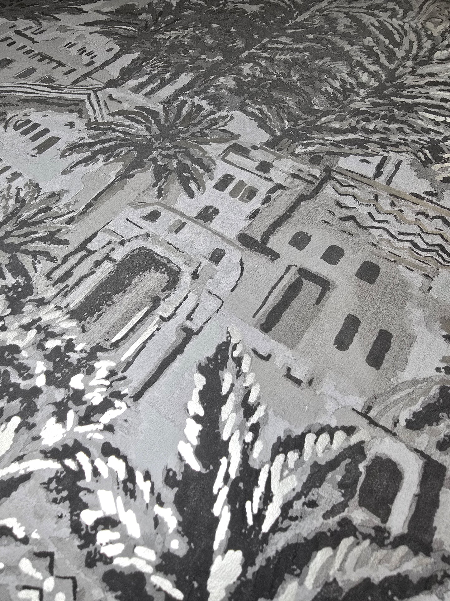 Tipaza Grey Textured Feature Wallpaper (65832)