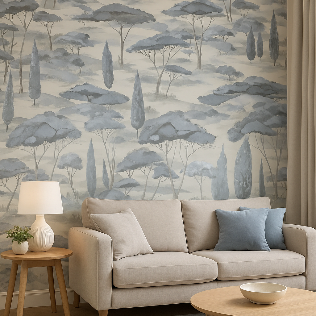 Grey Woodland Forest Wallpaper