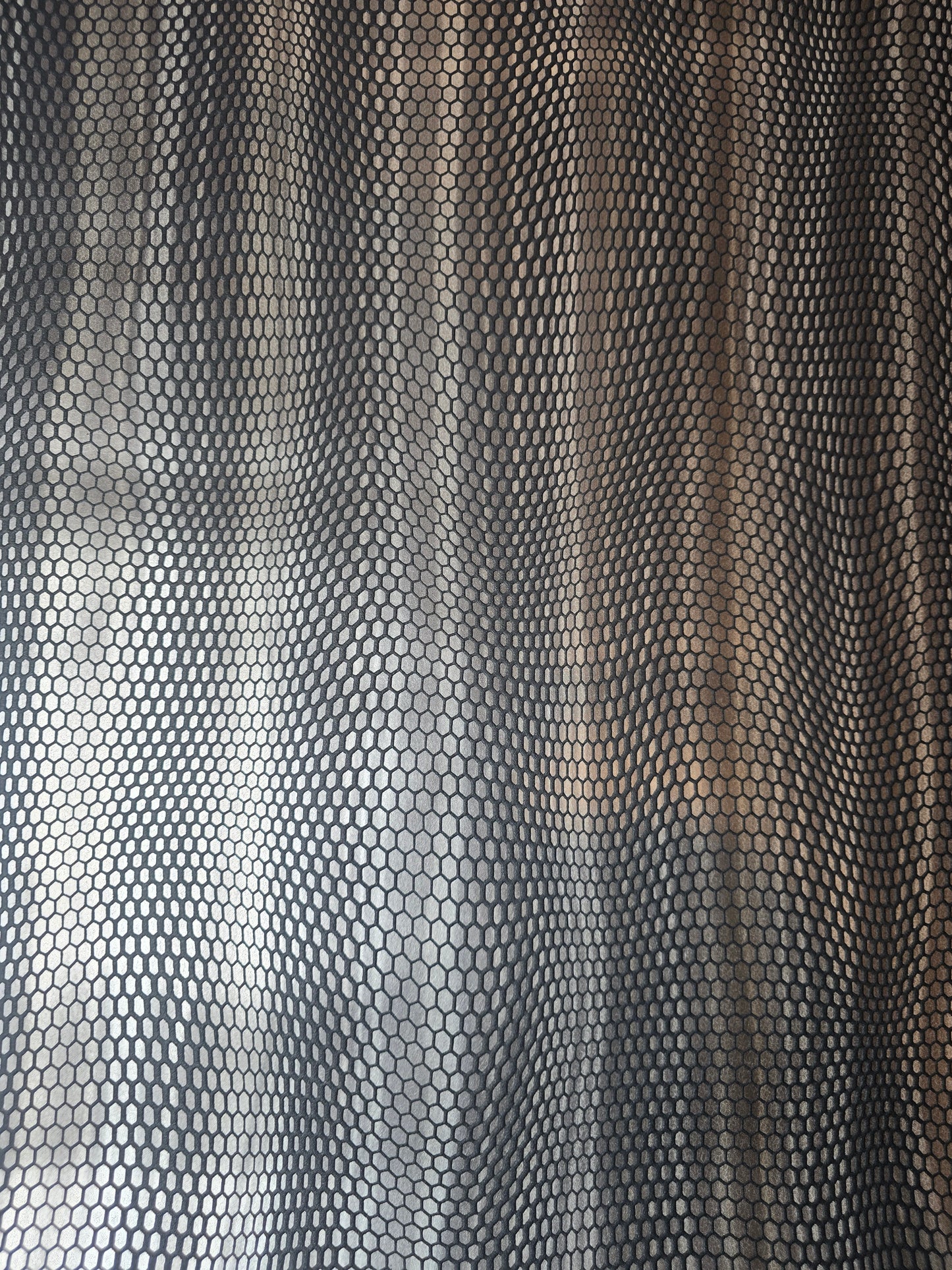 Metallic Black & Bronze Hexagon Textured Wallpaper (10386-15)