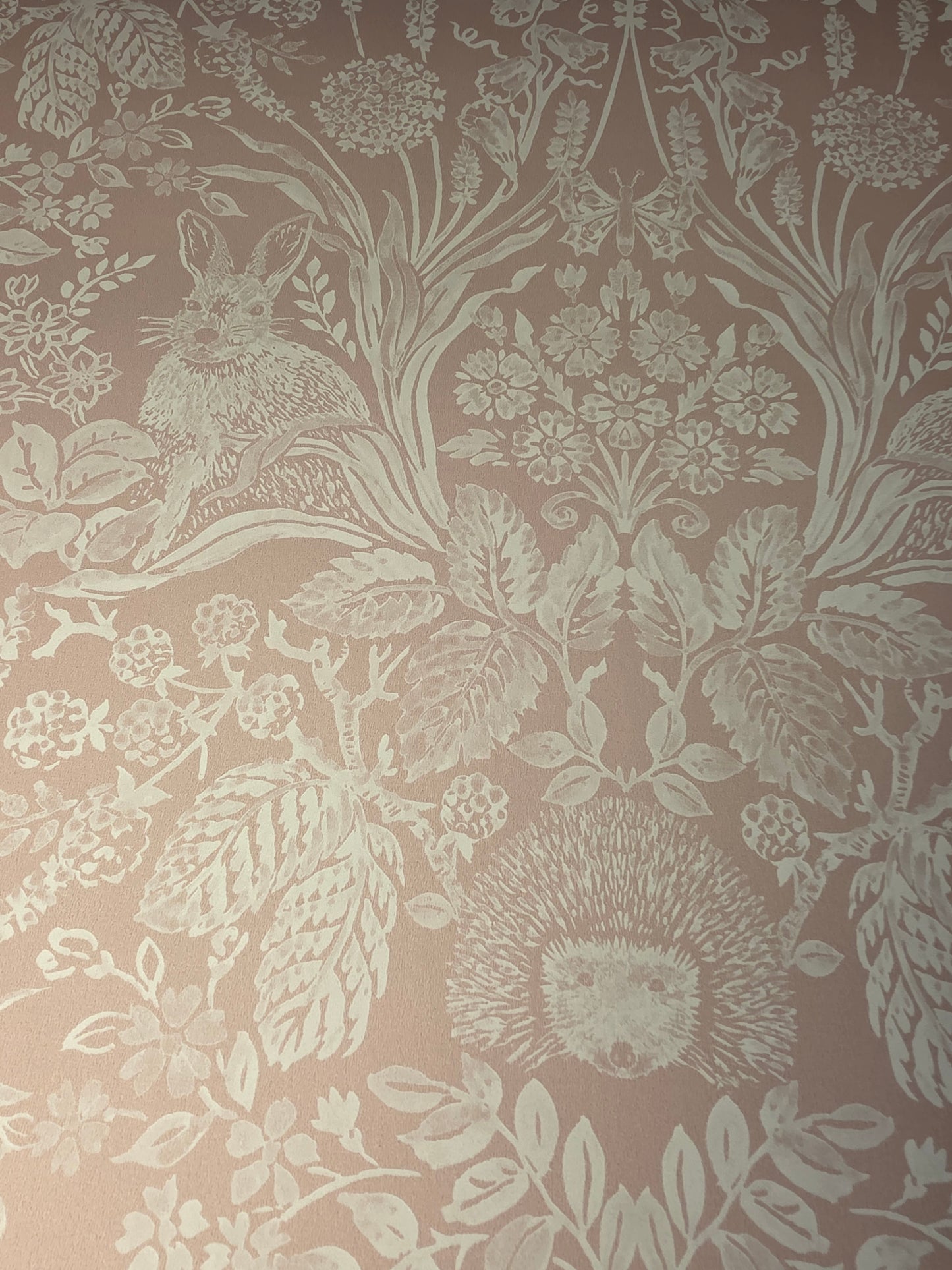 Harlen Rabbit Floral Wallpaper Coral Pink Botanical Feature Wall Holden (90161)