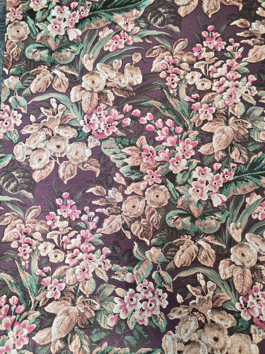 Floral Botanical Plum & Green Wallpaper (BA220024)