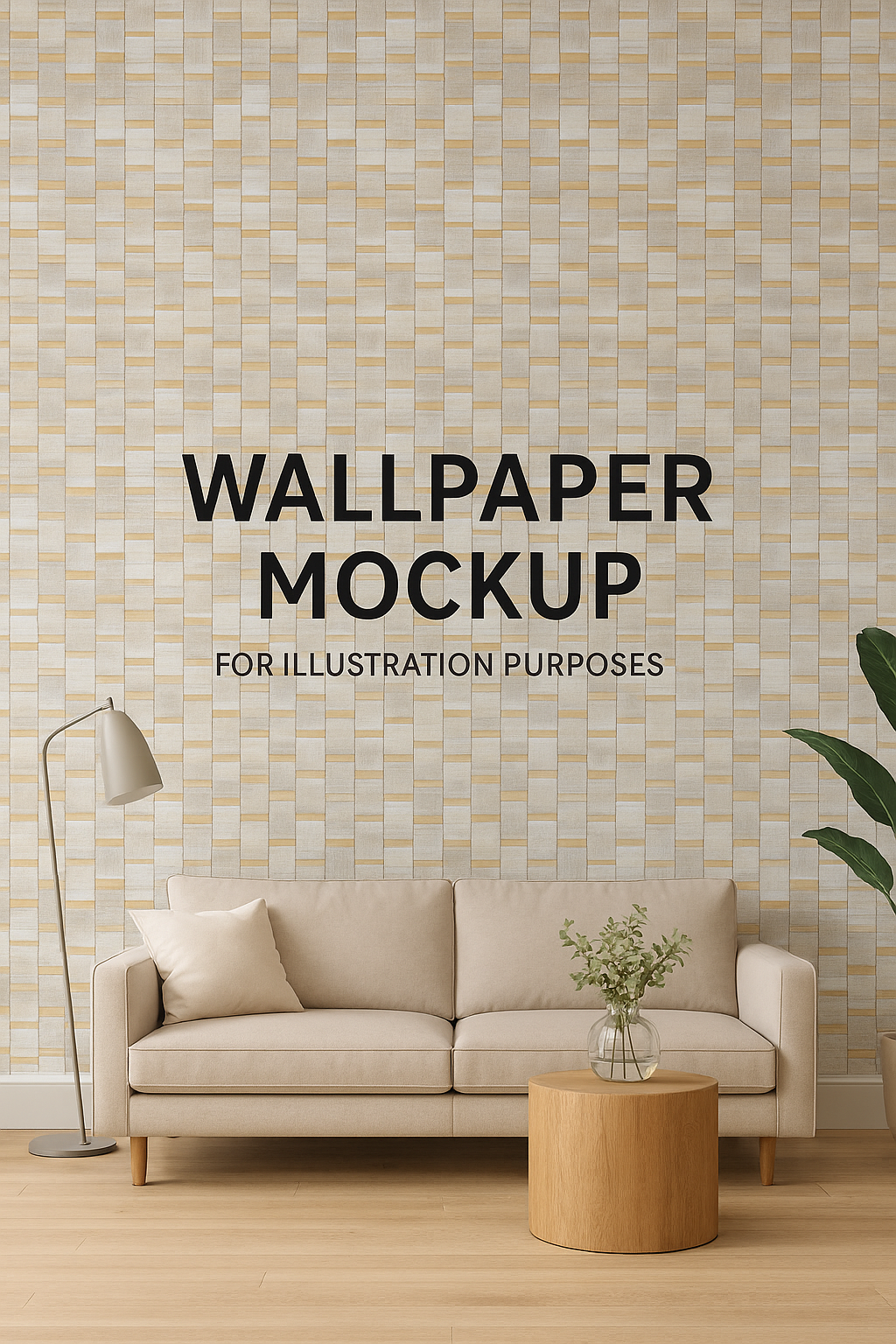 Modern Textured Metallic Tile Wallpaper – Grey, Cream & Gold (FD24923)